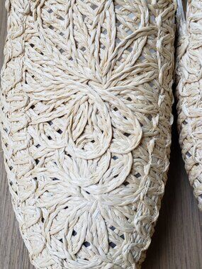 BNWoT A NEW DAY woven straw floral mule (9) sandal slides